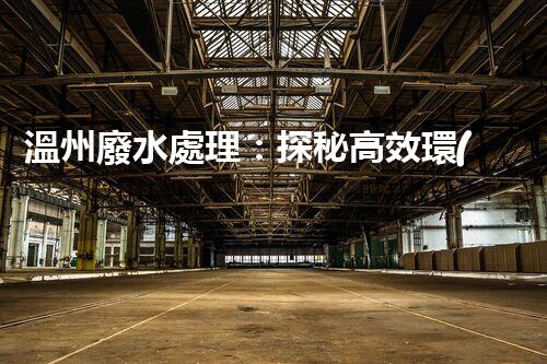 溫州廢水處理：探秘高效環(huán)保的以后？
